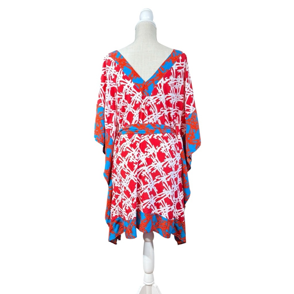 Southern‎ Frock Poncho Kaftan Dress Swim Cover Womans MD Belted Preppy Classic - Picture 3 of 9